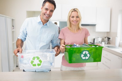 Reports and metrics showing recycling percentages and diversion rates
